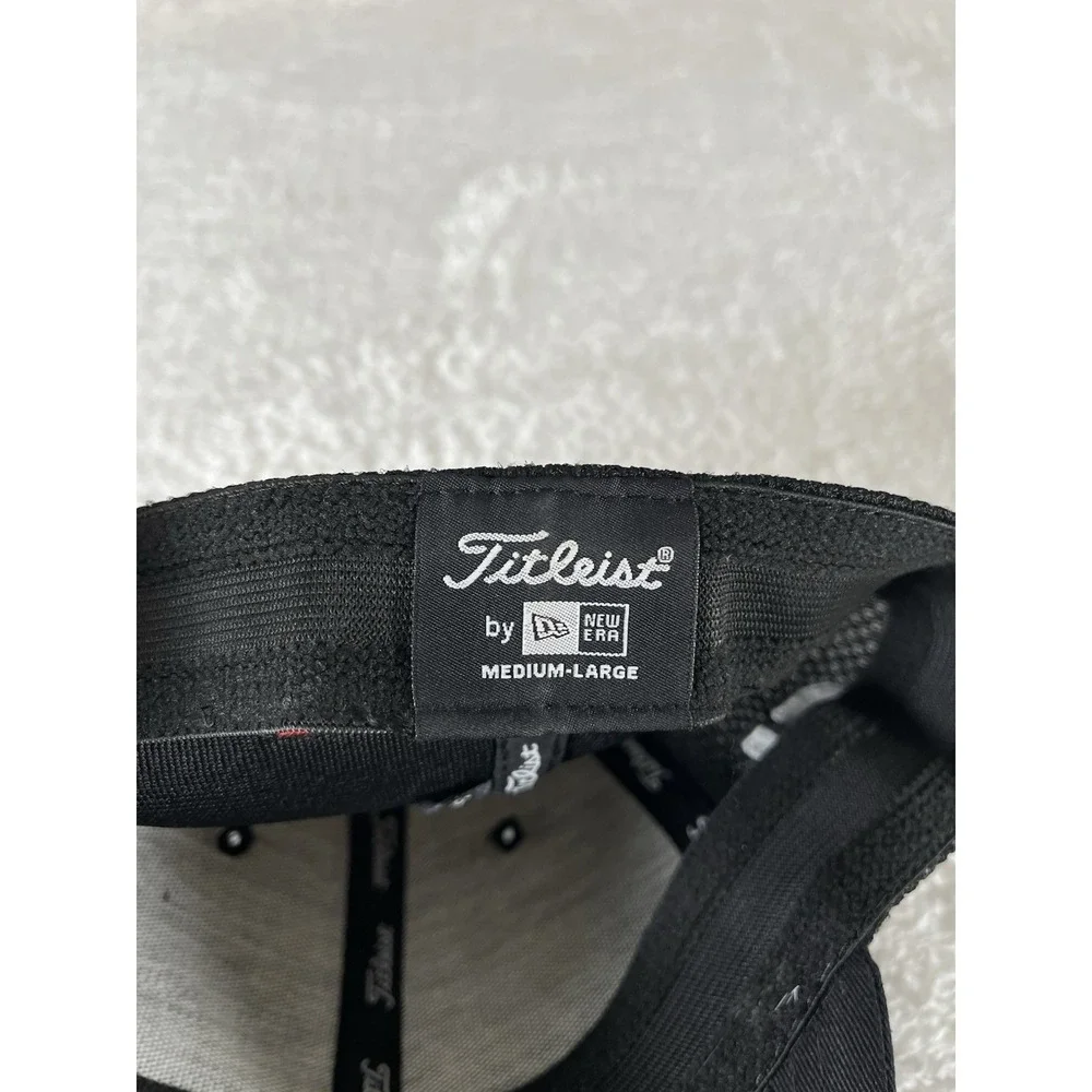 New Era Titleist Footjoy‎ Pro V1 Black Fitted Golf Hat Ball Cap Stretch M/L